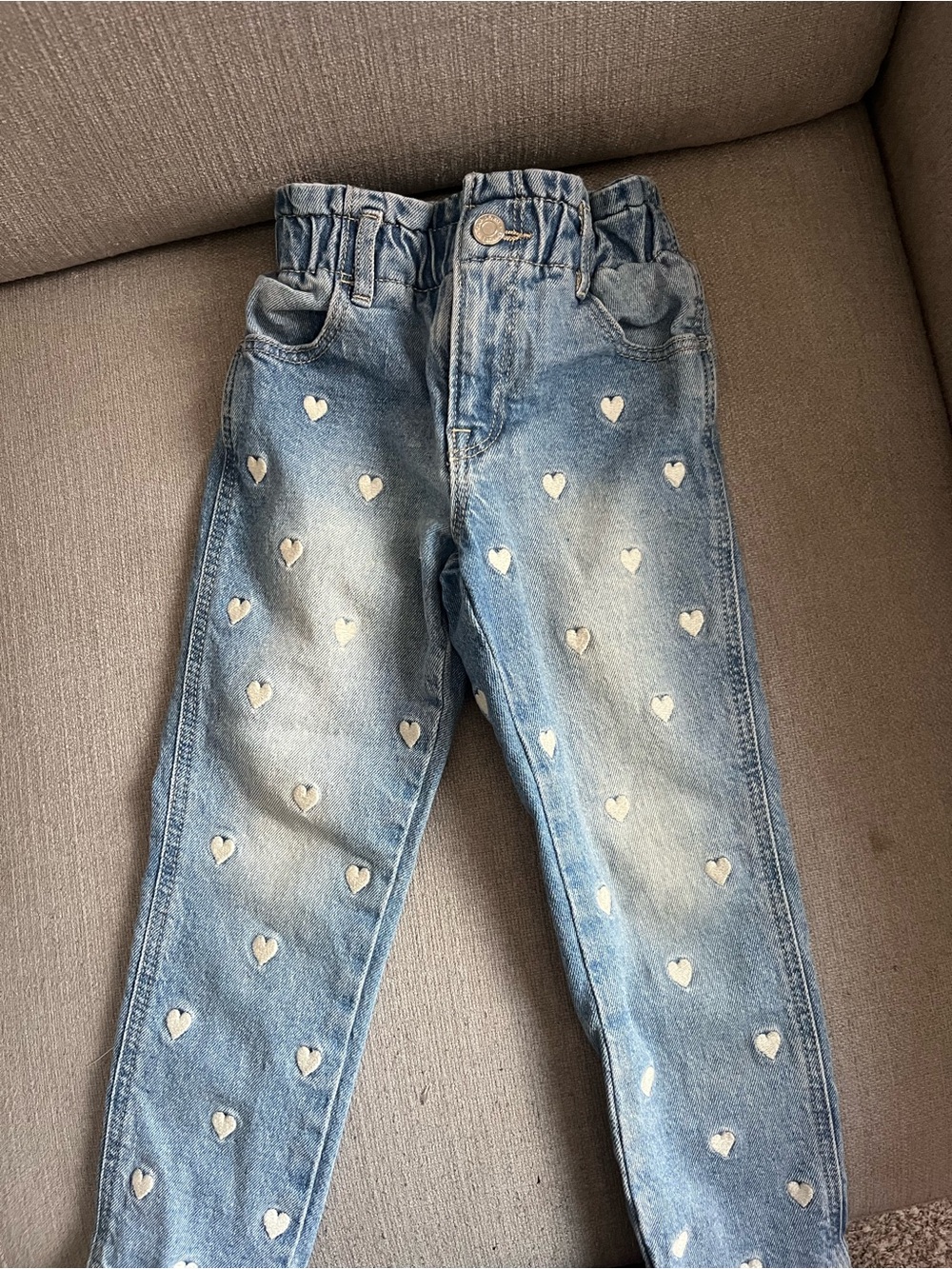 GAP Light Blue Denim Jeans with White Heart Accents